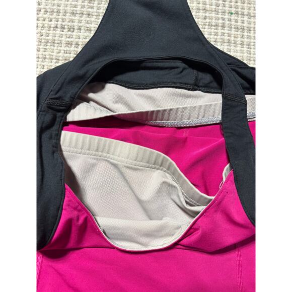 Under Armour Womens L Hot Pink & Black Racerback Athletic Tank Top - Picture 4 of 7